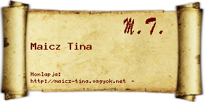 Maicz Tina névjegykártya